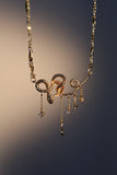 18K Real Gold Plated Moon Snake Necklace