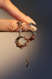 18K Real Gold Plated Red Moon Earrings