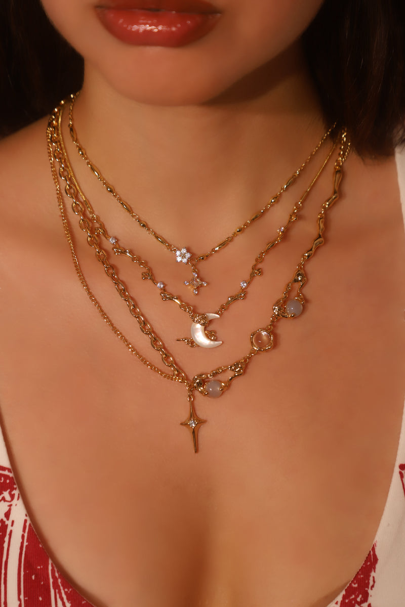 Set de 3 Collares Chapados en Oro Luz de Estrellas