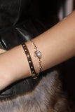 Pulsera de estrella de diamantes de acero inoxidable chapada en oro de 18 quilates
