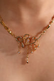 18K Real Gold Plated Moon Snake Necklace