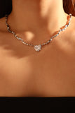 Diamond Heart Wave Necklace