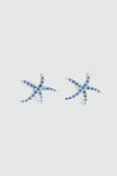 Blue Gem Starfish Earrings
