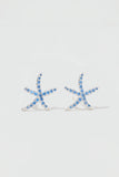 Blue Gem Starfish Earrings