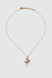 18K Real Gold Plated Moonstone Rose Moon Necklace (Pre-order)