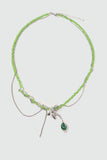 Platinum Plated Emerald Droplet Necklace