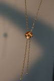 18K Real Gold Plated Polar Star Clock Lariat Necklace