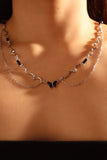 Black Gem Butterfly Necklace