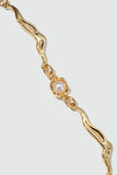 18K Real Gold Plated Multi Pearls Wave Necklace