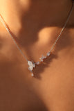 Platinum Plated Natural Shell Butterfly Necklace