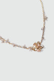 18K Real Gold Plated Butterfly Pink Flower Necklace
