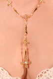 18K Real Gold Plated Eternal Cross Pearls Necklace