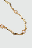 18K Real Gold Plated Multi Pearls Wave Necklace