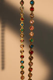 18K Gold Stainless Steel Color Gems Necklace