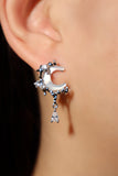 Platinum Plated Natural Shell Moon Earrings