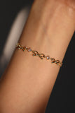 14K Real Gold Plated Multi Diamond Bowknot Bracelet