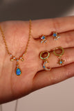 24K Gold Vermeil Blue Opal Droplet Necklace