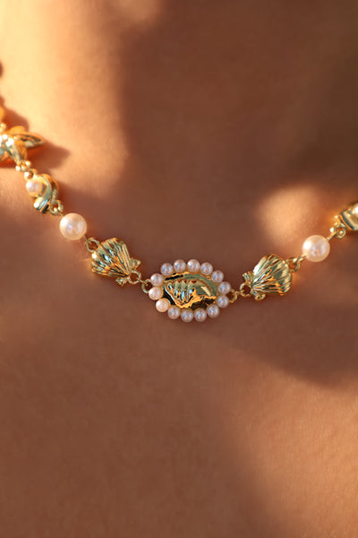 Mermaid Necklace Gold Seashells Costume Accessory main image 1
