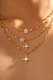18K Real Gold Plated Diamond Starlight Cross Necklace