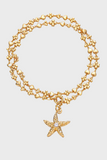18K Real Gold Plated Diamond Starfish Necklace
