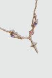 18K Real Gold Plated Moonstones Star Necklace
