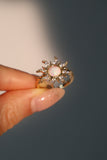 14K Real Gold Plated White Opal Sun Ring