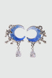 Platinum Plated Gradient Blue Moon Earrings