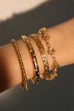 18K Gold Stainless Steel Multi Round Beads Bracelet