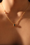 18K Real Gold Plated Black Gem Pearl Necklace