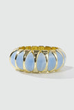 Gold Plated Blue Acrylic Bangle Bracelet