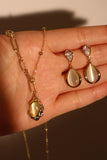 14K Real Gold Plated Opal Droplet Necklace
