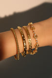 18K Gold Stainless Steel Multi Round Beads Bracelet