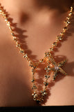 18K Real Gold Plated Diamond Starfish Necklace