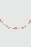 18K Rose Gold Plated Multi Purple Opal Wave Necklace