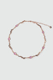 18K Rose Gold Plated Multi Purple Opal Wave Necklace