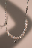 Diamond Star Pearl Necklace
