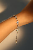 Platinum Plated Multi Diamond Flower Bracelet