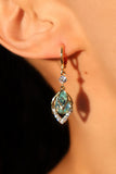 14K Real Gold Plated Blue Gem Droplet Earrings