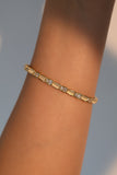 14K Real Gold Plated White Opal Diamonds Bracelet