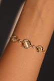 14K Real Gold Plated 3 In 1 White Opal Bracelet