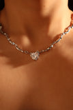 Diamond Heart Wave Necklace