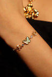 14K Real Gold Plated Enamel Butterfly Bracelet