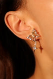 Mix Metal Butterfly Star Earrings