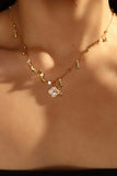 18K Real Gold Plated Lucky Leaf Shell Pearls Spiral Necklace
