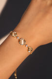 14K Real Gold Plated 3 In 1 White Opal Bracelet