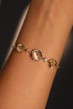 14K Real Gold Plated 3 In 1 White Opal Bracelet