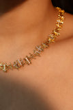 14K Real Gold Plated Diamond Braid Necklace