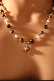Tigerite Brown Pearl Star Necklace