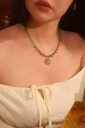 14K Real Gold Plated Sun Garden Necklace
