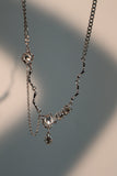 Platinum Plated Diamond Dangle Necklace